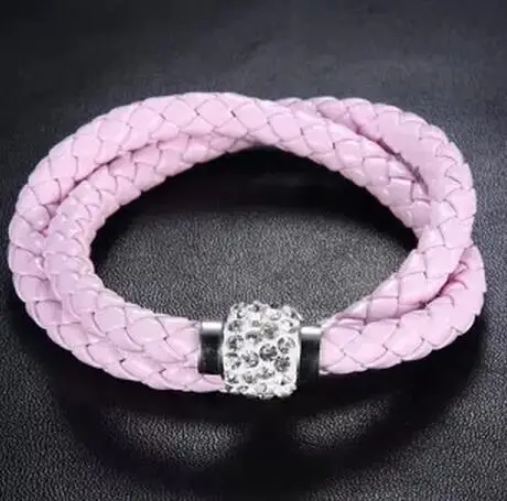 Разноцветный браслет из натуральной кожи Браслет манжета с магнитной застежкой