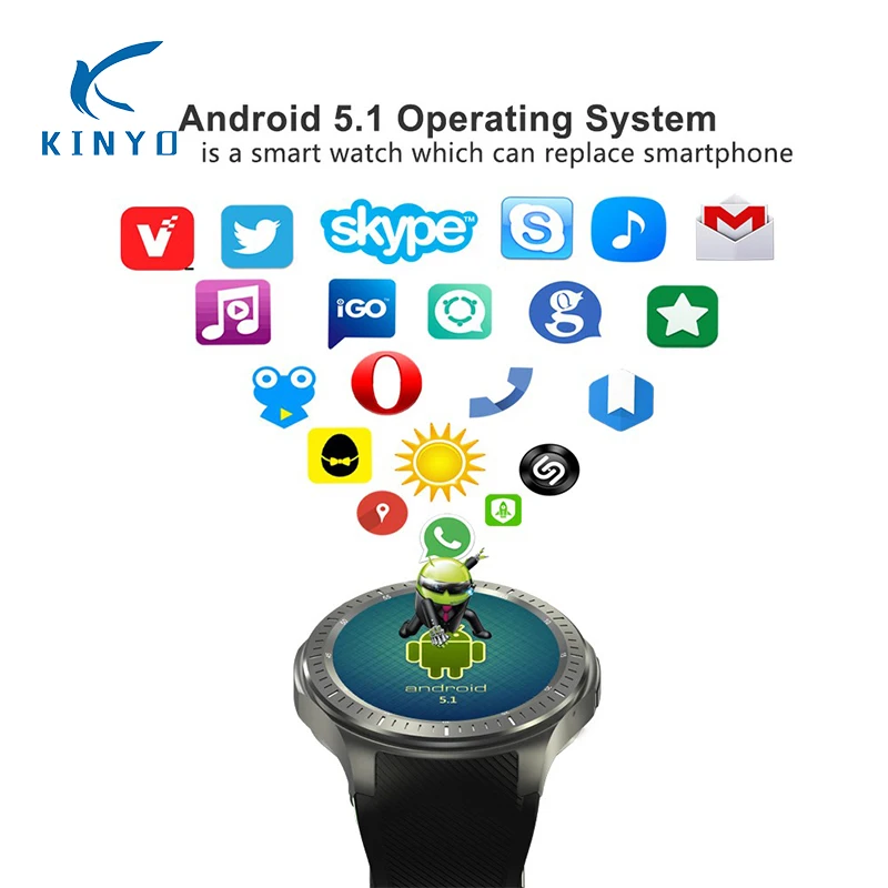 KINYO оптовая продажа с фабрики Смарт часы 3G GPS nano SIM карта для мужчин и женщин