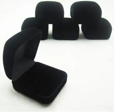 Новая бархатная коробка для колец! Бесплатная доставка 5 8*5 3*3 4 см 12 шт. Черный