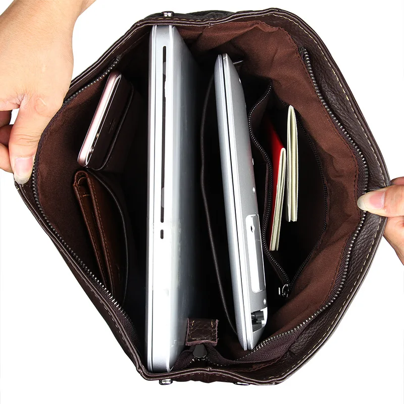 Мужской/женский винтажный рюкзак Nesitu черный/кофейный из натуральной воловьей