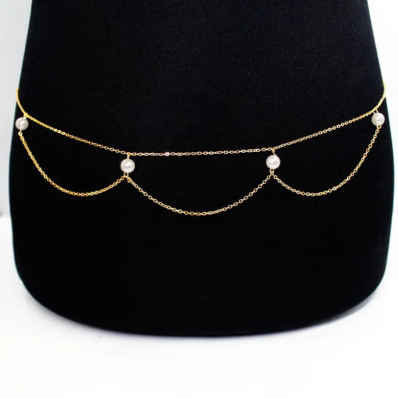 DoreenBeads Горячая новинка модные жемчужные цепочки для живота золотые элегантные