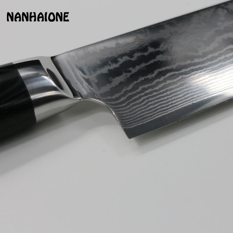 NANHAIONE Высокое качество 8 дюймов нож шеф повара 67 дамасский ручка для мяса кухонные