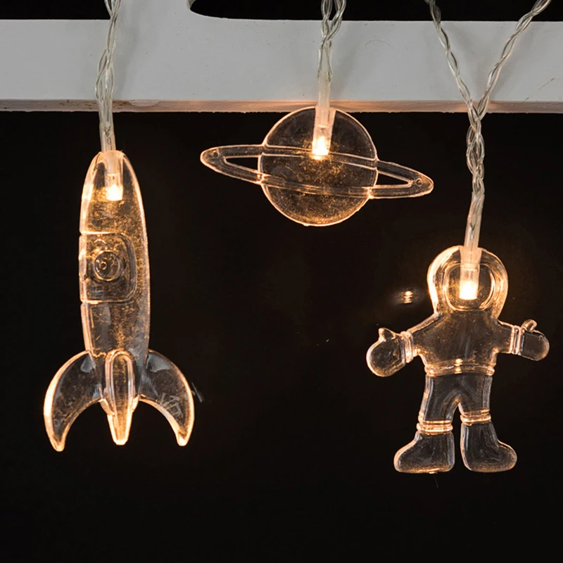 Прозрачные Звездные светодиодные гирлянды космический корабль Марс Вселенная