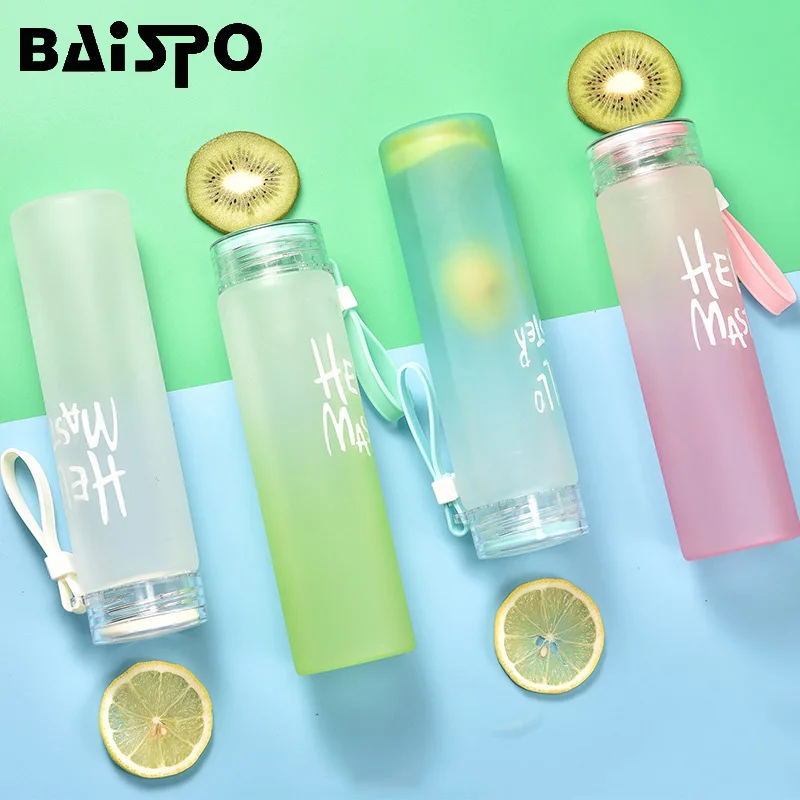 Бутылка для воды BAISPO фитнеса из матового стекла контейнер здорового образа жизни