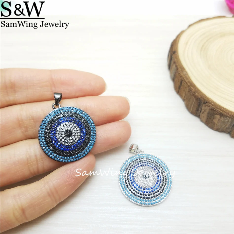 10pcs Wholesale 2017 round blue eye size 25mm jewelry of the day new turkish pendant for necklace | Украшения и аксессуары