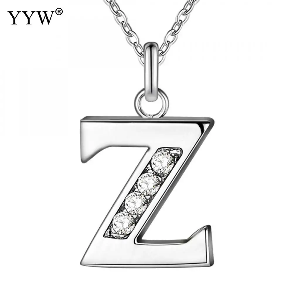 Ожерелье с буквами подвески A-Z алфавита ожерелье-чокер серебряного цвета женские