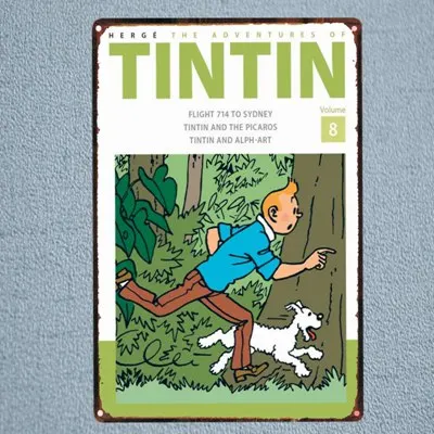 DU1099 Tintin мультфильм кино жестяная вывеска металлическая пластина железная живопись детская комната настенный бар домашнее искусство Ремесло Декор 30X20 см DU-1078 - Цвет: DU1099