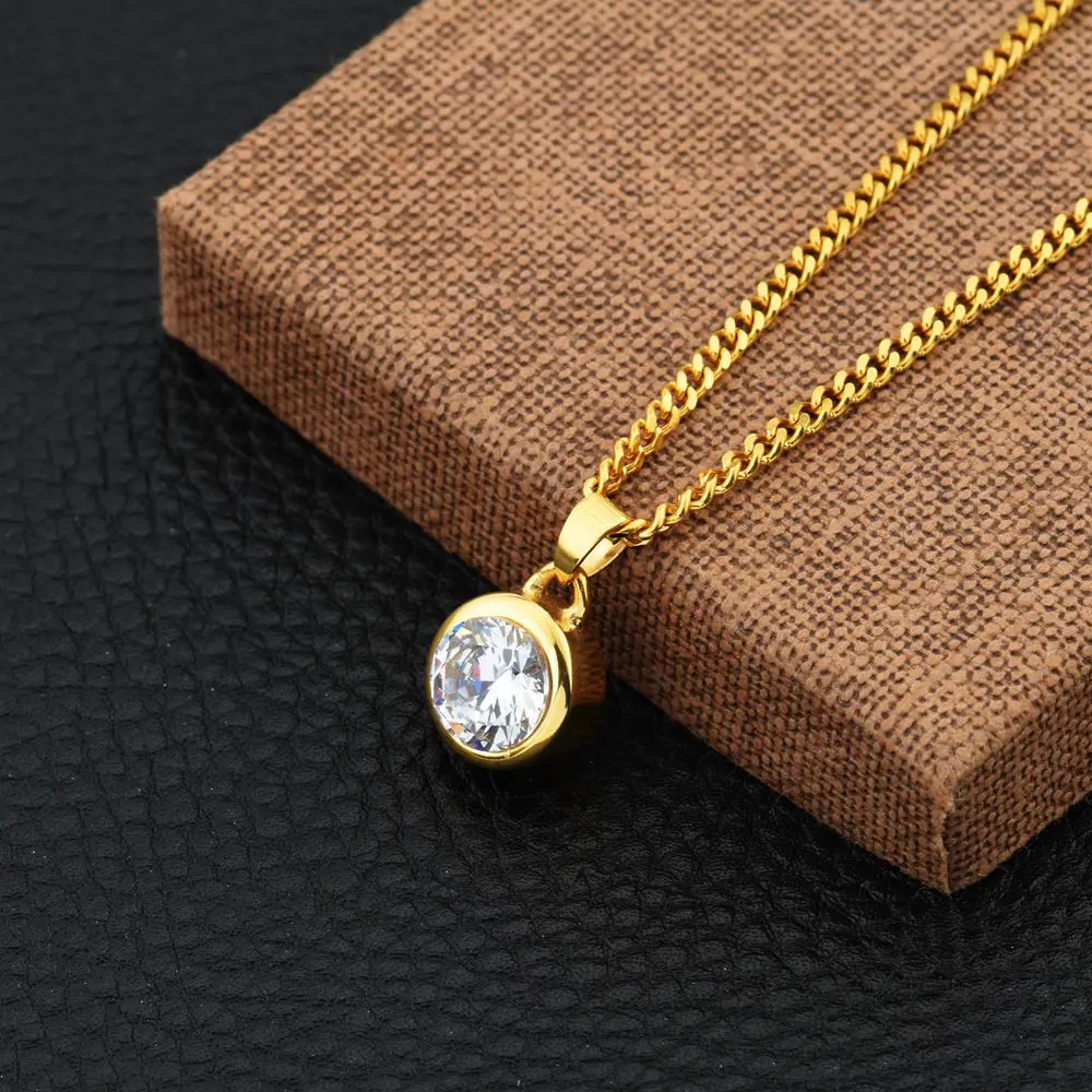 2018 new Hiphop Goofan Cylindrical stones Pendant Necklace Stainless Steel Fashion Jewelry for Men Women Gift STN918 | Украшения и