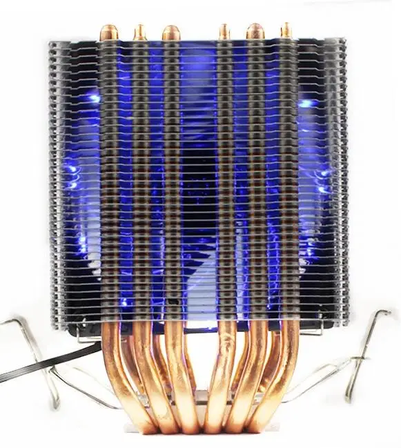 LANSHUO AMD Intel процессор радиатор охлаждения радиатора теплоотвод LED вентилятор охлаждения процессора вентиляторы 775 1155 1150 1366 AM4 AM3 FM2 - Цвет лезвия: blue light
