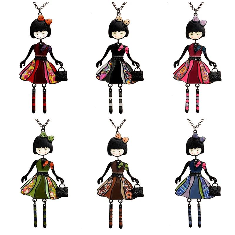 1 шт. пистолет черная капля Глазурь Эмаль красивое платье Сумочка милая кукла