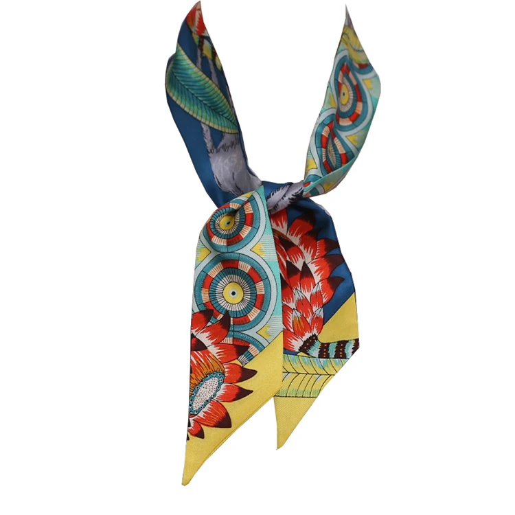 Женское украшение для шеи с принтом обезьяны 100% шелковые шарфы сумки шарф
