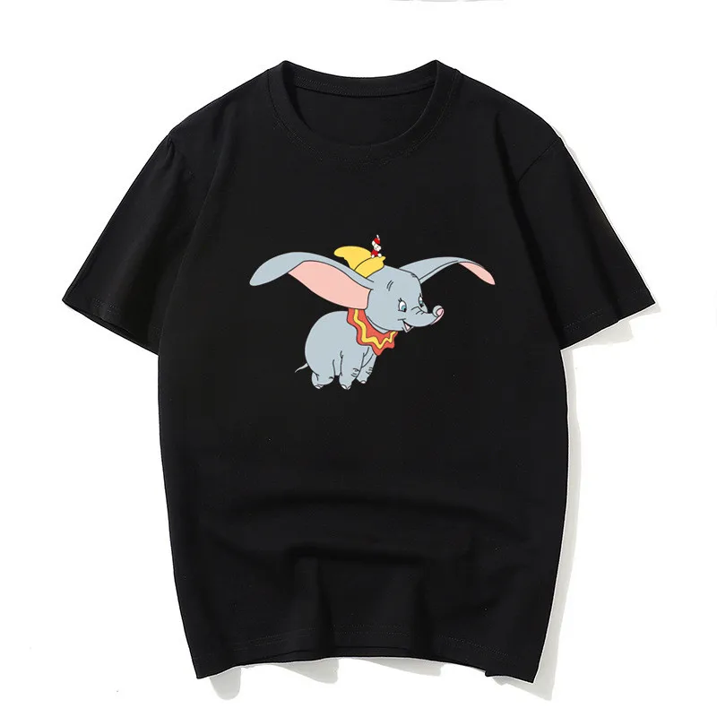 Dumbo, лето, мультяшная серая женская футболка с круглым вырезом, короткий рукав, уличная одежда, топы, женская футболка, mujer, футболка с животными