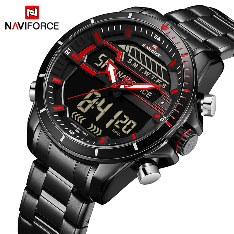 NAVIFORCE новые модные повседневные мужские кварцевые часы спортивные полностью