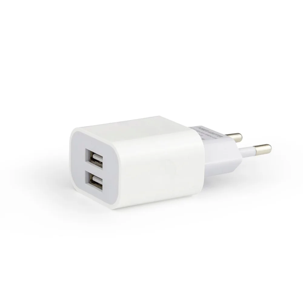 Штепсельная Вилка европейского стандарта 5В 2А 2USB адаптер зарядного устройства