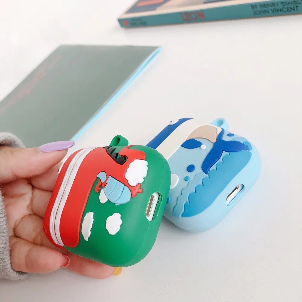Чехол для наушников из ТПУ с рисунком для Airpods, силиконовый чехол для наушников с милым динозавром, защитный чехол для Apple Airpods, зарядная коробка