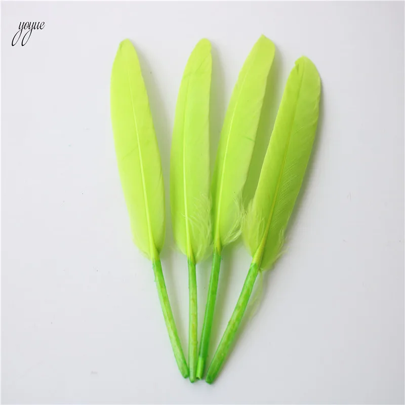 Green 10 шт./партия, гусиные перья с серебряной уткой, перья для рукоделия, 10-15 см, Натуральное перо фазана, паровые пары для изготовления ювелирных изделий - Цвет: Green