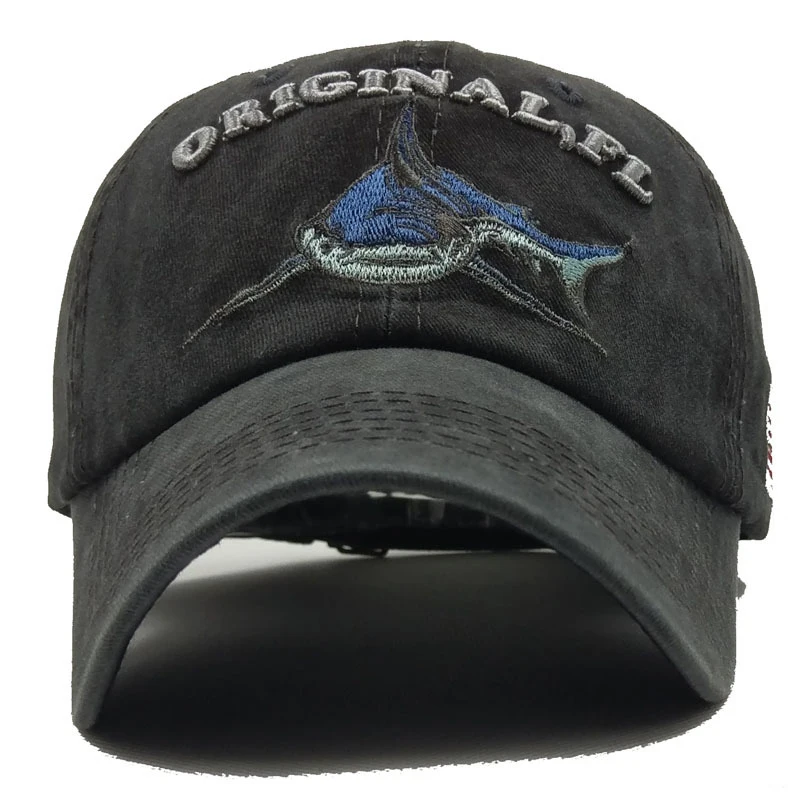 

Men's Baseball Cap Retro Washed Shark Embroidery Cotton Hat Men's Hip Hop Caps For Women Snapback/Baseball/Dad/Summer Sun Hats