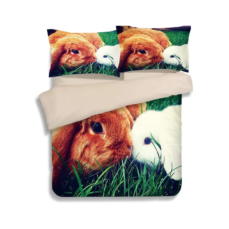 Постельное белье Kiss Rabbit с 3D принтом Комплект постельного белья односпальное