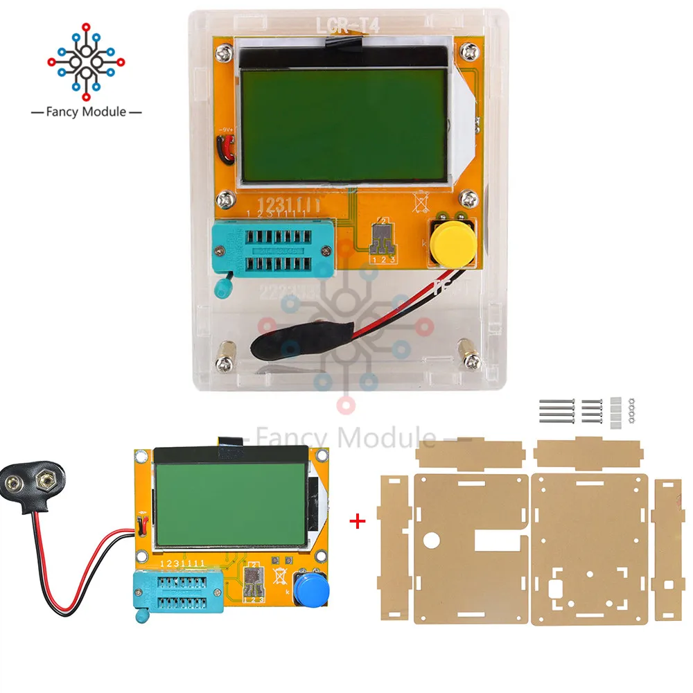 

LCR-T4 Mega328 M328 измеритель емкости диода триода MOS PNP транзистор TesterESR ЖК-дисплей транзисторы диоды с чехлом