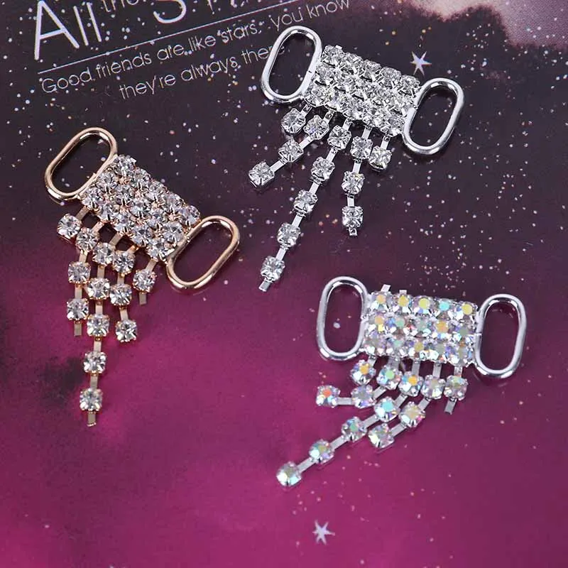 Новинка года 10 шт. 3 ряда Маленькие стразы с кисточками металлическая цепь