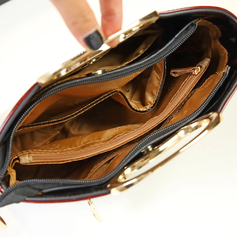 

ICEV New Simple Top Handle Bag Luxury Handbags Women Bags Designer High Quality Patent Leather Handbags Women Leather Handbags