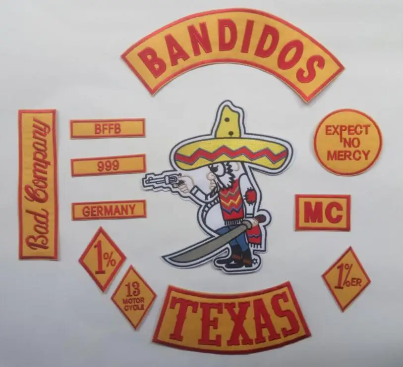 MC вышитая куртка с нашивками железо на комплект нашивок Кнопка Германия TEXAS по всему миру NOMAD Bandidos нашивки для мотоциклистов