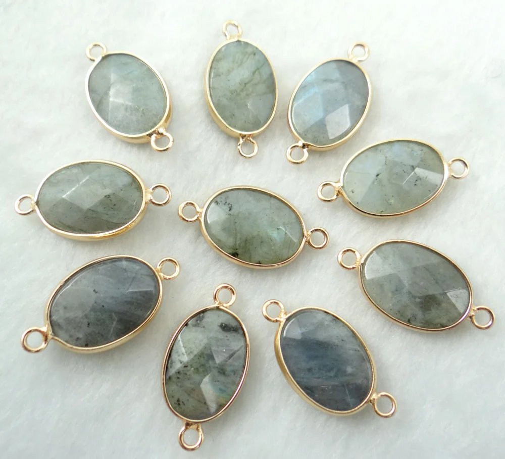 

Hot selling natural labradorite stone mixed pendant Connector for diy jewelry making 12pcs/lot Wholesale free shipping