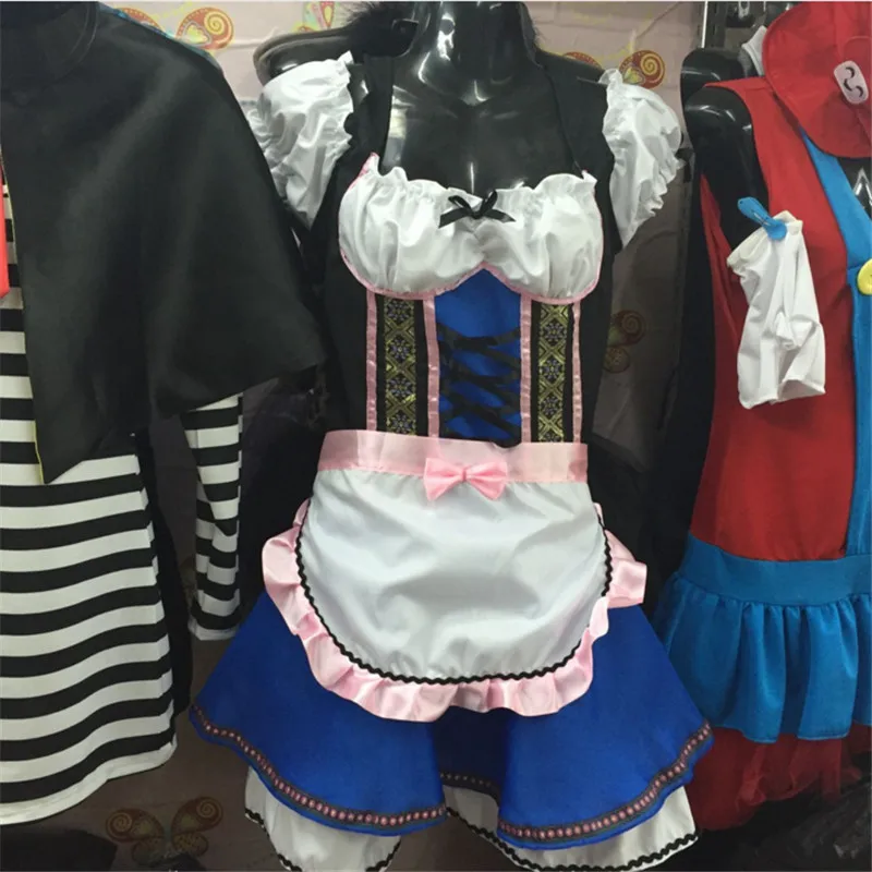 Новый Синий Пива Девушка Платье для косплея пикантные Для женщин пиво девка