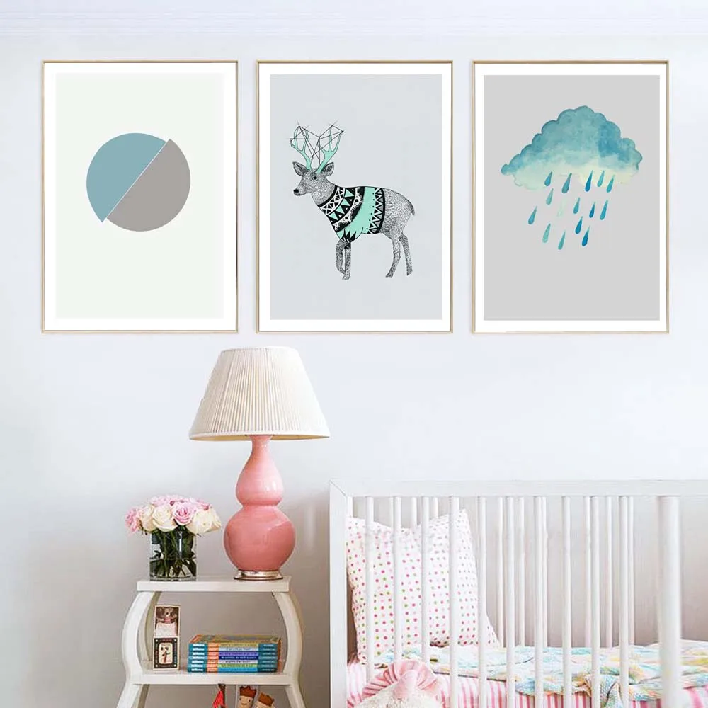 

Abstracts Minimalist Symbol Poster Cartoon Deer Canvas Painting Nordic Pop Art Posters and Prints Wall Pictures for Living Room