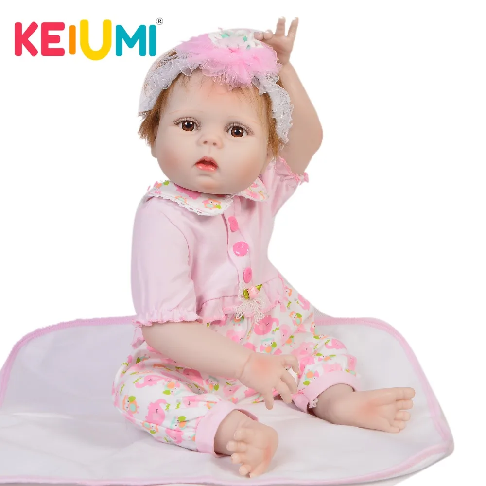 Новейшие 23 'ཱུ см Reborn Baby Doll Girl полное Силиконовое боди виниловая Реалистичная