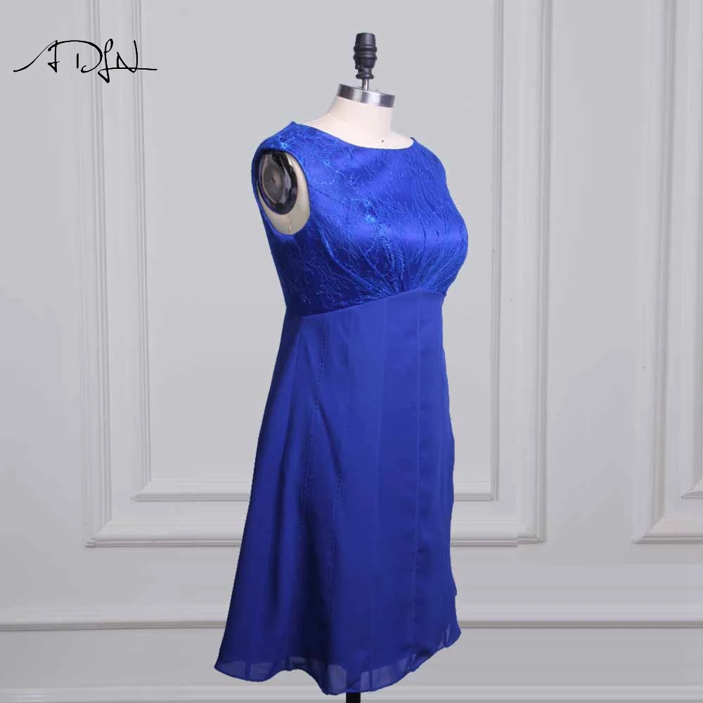 ADLN/синие платья для матери невесты с курткой Шифоновое Платье До Колена из двух