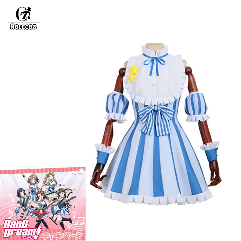 ROLECOS аниме BanG Dream! Маскарадные костюмы всех персонажей Tae Hanazono костюм Голубое