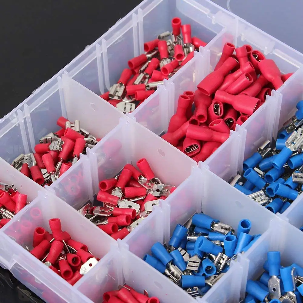 New Style 900 pcs Assorted Insulated Electrical Wire Terminal Crimp Connector Set Red Yellow Blue PVC 27.5 * 4 17cm | Обустройство