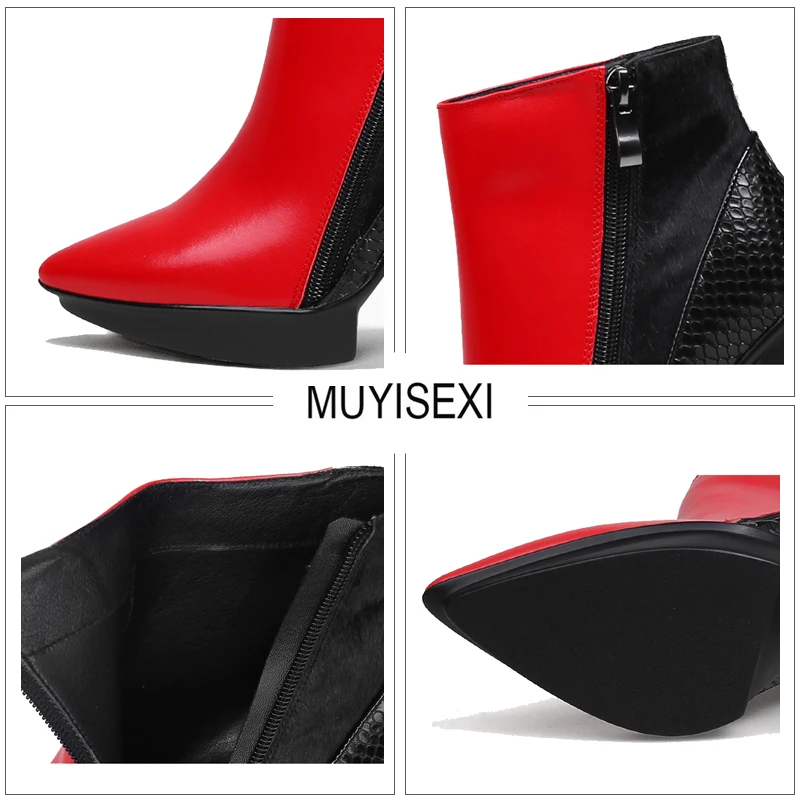 Сапоги Женские осенние ботильоны на молнии острый носок 11 см очень высоком
