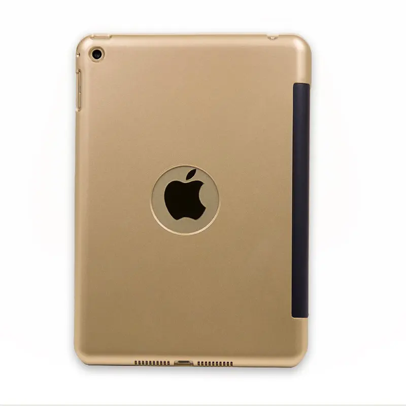 Тонкий пластиковый беспроводной Чехол для ПК с Bluetooth клавиатурой, чехол для Apple Ipad Mini 1 2 3 7,9, чехол, чехол+ ручка+ пленка - Цвет: Золотой