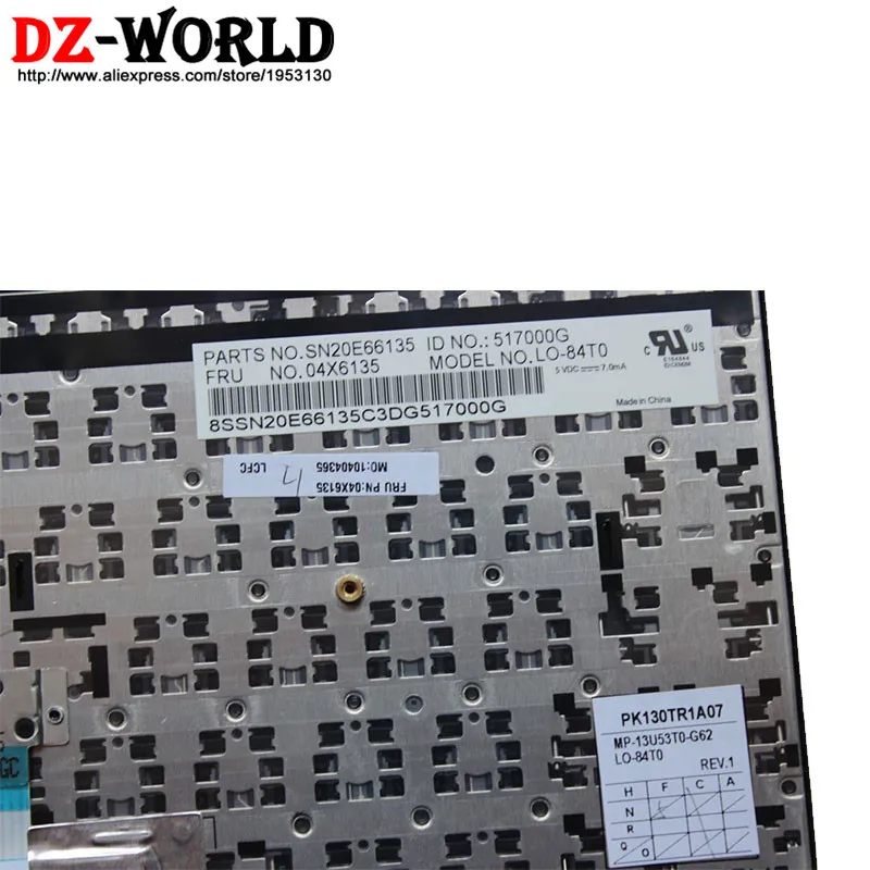 Клавиатура Teclado TH Thai макет для Lenovo Thinkpad E450 E450C E455 E460 E465 04X6135 04X6175 SN20E66135 оригинал |