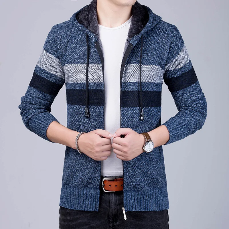 Мужская одежда свитер Homme кардиган мужские тонкие теплые толстые Полосатые Шляпы