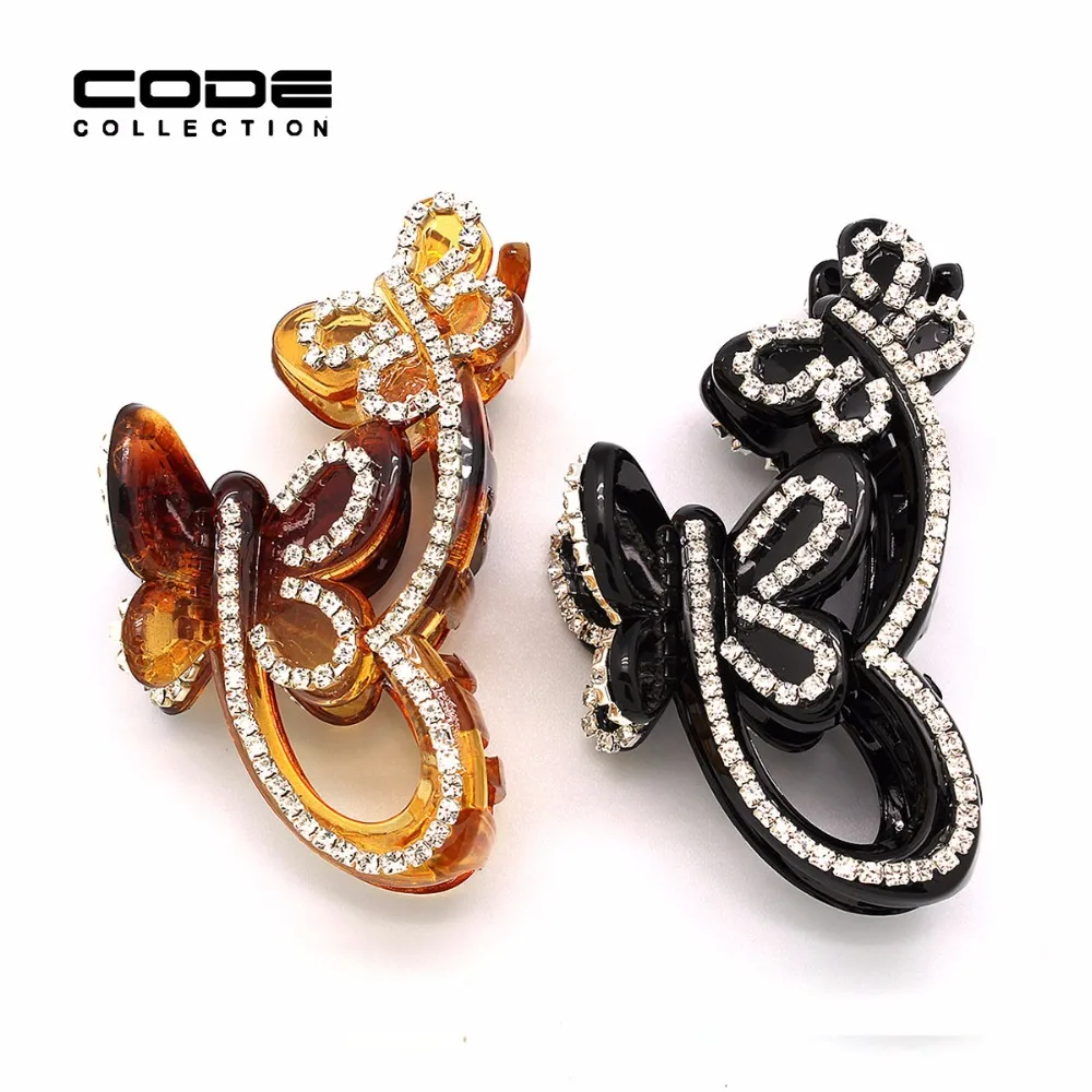 Лидер продаж заколки для волос с кристаллами в виде бабочки женщин женская