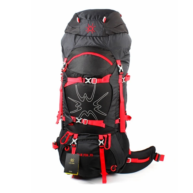 Black SAMSTRONG 70L походные альпинистские Рюкзаки Большой Вместительный дальний рюкзак большая уличная сумка нейлоновая профессиональная альпинистская сумка - Цвет: Black