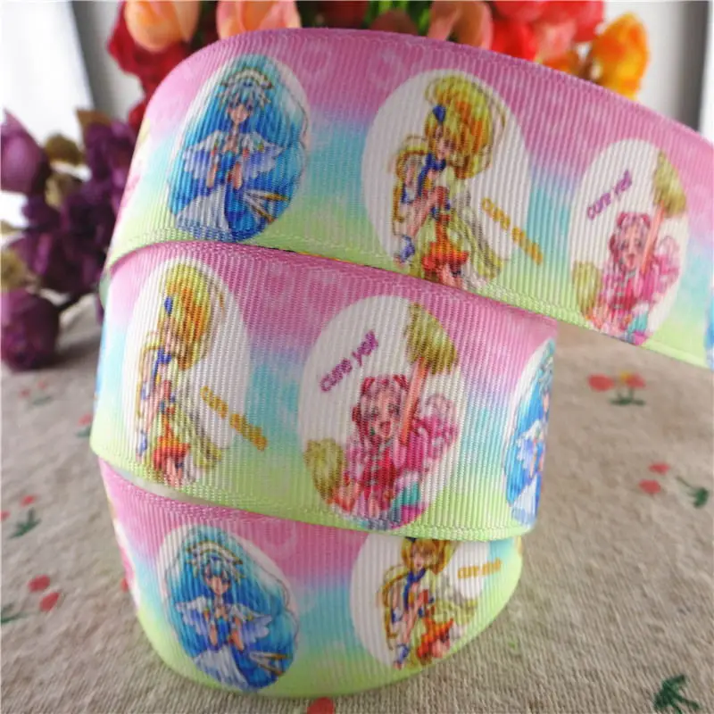 7 18042516, " 25 мм 50 ярдов/партия мультфильм печатных grosgrain ленты Подарочная упаковка материалы для ручных поделок - Цвет: 7
