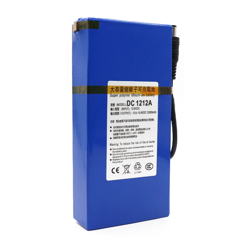 100% 12 v 12000 mAh литий-ионный перезаряжаемый высокомощный аккумулятор 6 1.2Ah Зарядное