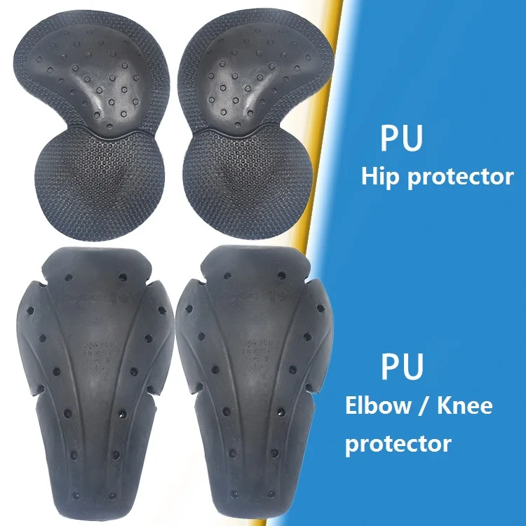 4pcs black Полиуретановая мотоциклетная защита для бедер, защита коленей, сертифицированная CE, защитная броня для мотокросса, Встроенная вставка, moпутешествия Racing - Цвет: 4pcs black