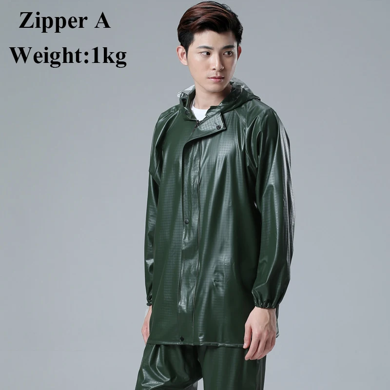 ZPAGreen Мужской дождевик, утолщенный, модный, черный, дождевик для женщин, дождевик для пешего туризма, дождевик, набор плащей для путешествий, для рыбалки, альпинизма - Цвет: ZPAGreen