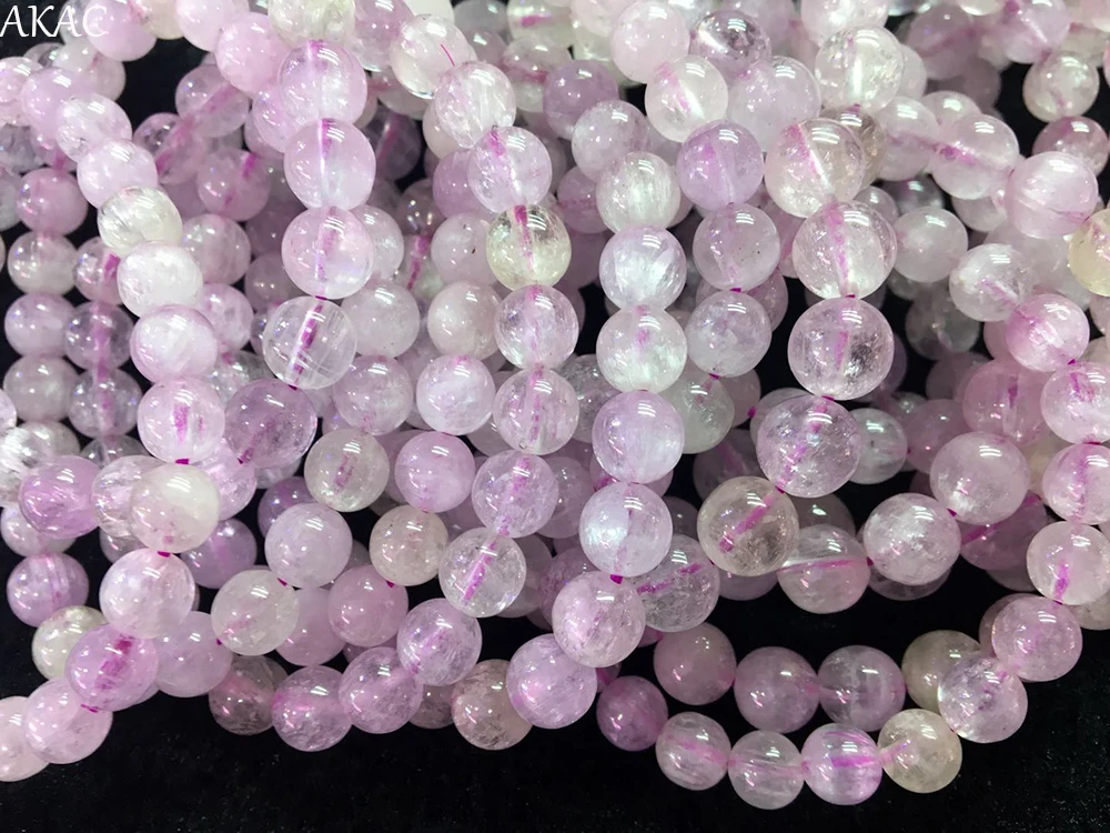 Подлинный Браслет из кунцита бусины 7-7,5 мм 8-8,5 мм A+++ kunzite браслет свободные бусины полудрагоценные камни оптом