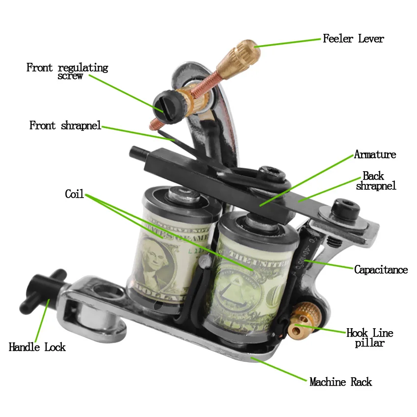 Тату роторная машина пистолет Электропитание Комплект Перманентный макияж