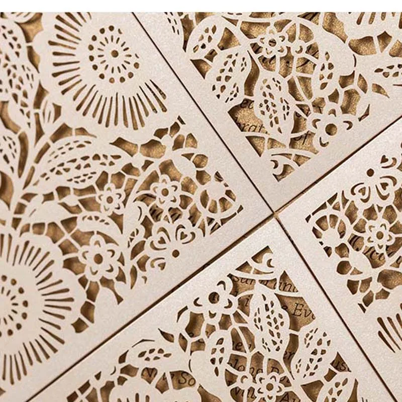 100 шт. лазерная резка белый свадебные приглашения карты полые Флора