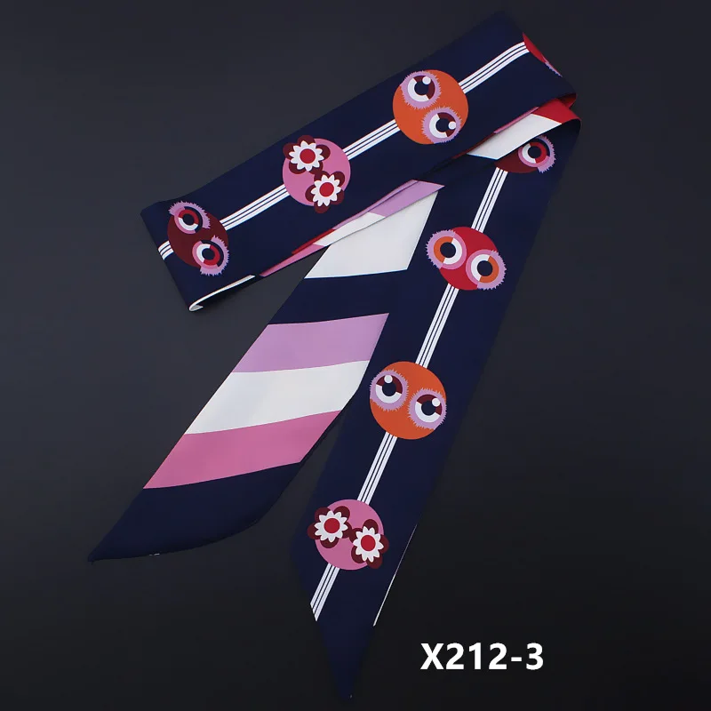 New Little monster Print Silk Scarf Women Luxury Brand Ties Bag Ribbons Fashion Head Small Long Skinny Scarves |