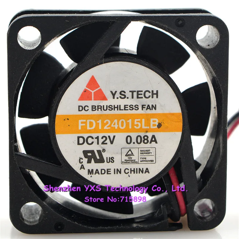 FD124015LB 4015 4 см 40*40*15 мм DC 12 В 0.08A 5000 об/мин 2 провода Вентилятор охлаждения |