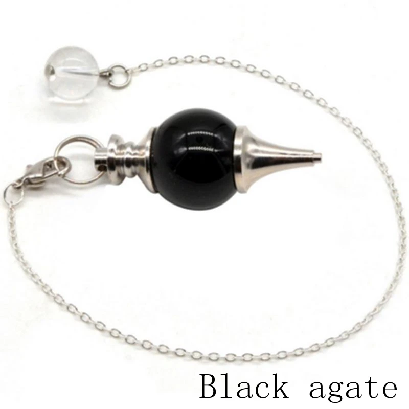 Black Onyx JOYA подарок Reiki Исцеление 7 Чакра натуральные камни Кристалл кварц маятник Лазурит ожерелье кулон для женщин ювелирные изделия - Окраска металла: Black Onyx