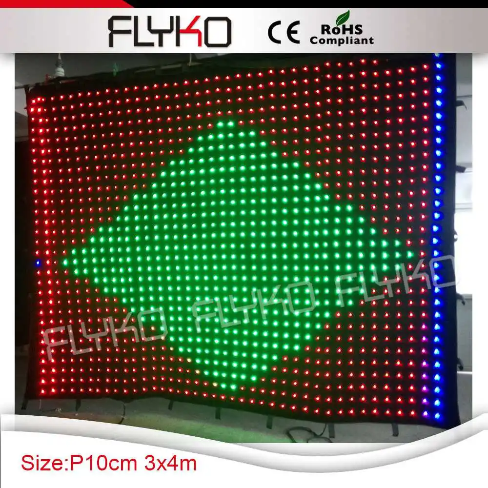 RGB 3 в 1 цветной видео программируемый тканевый занавес мягкий портативный DJ DMX